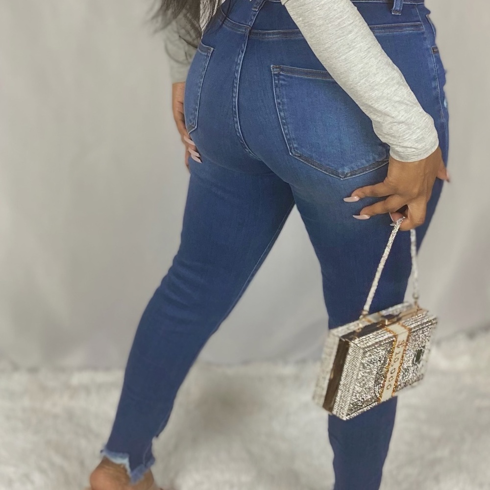 WOMENS DISTRESSED SKINNY STRETCH JEANS